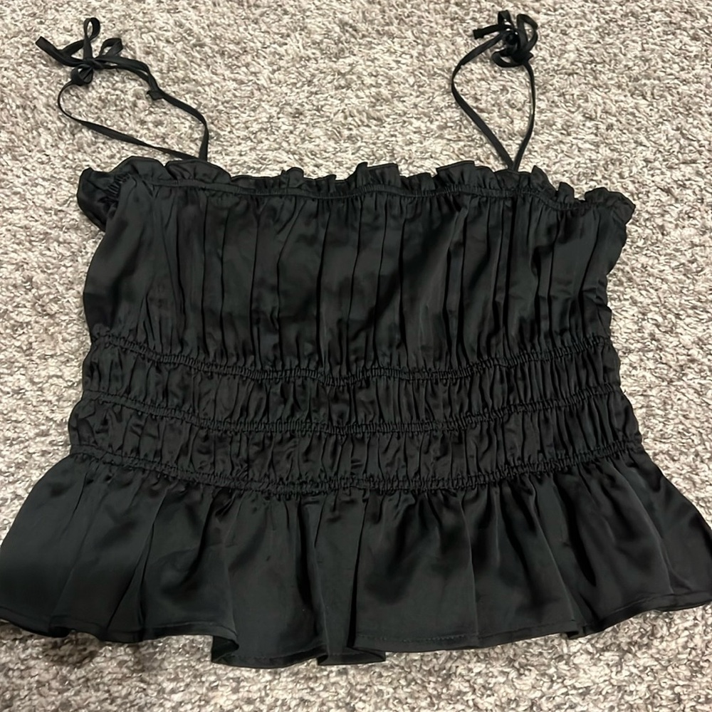 Black tie string tank